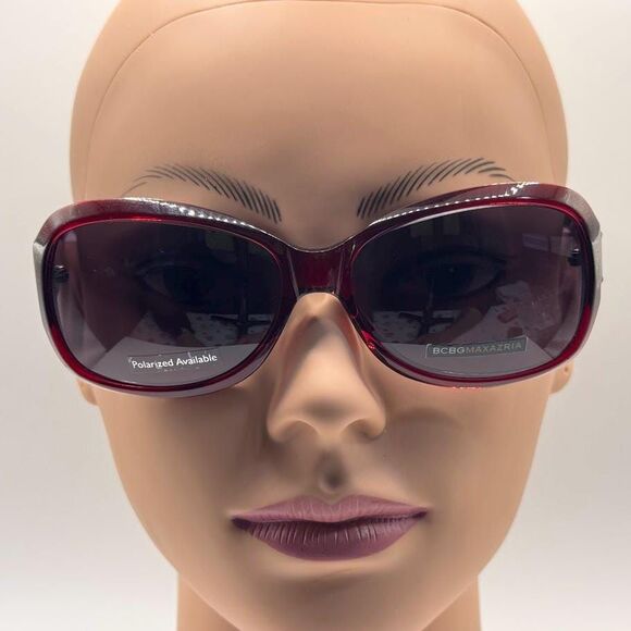 NOS Vintage Y2K Sunglasses | BCBG Max Azria | Chunky Red Plastic | 2000s Style main image 7